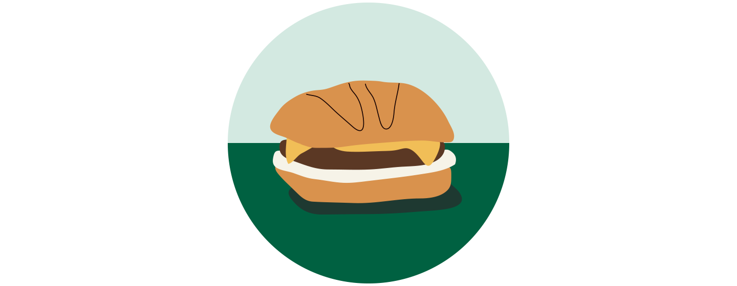 Illustration d'un sandwich sans viande sur une surface vert foncé